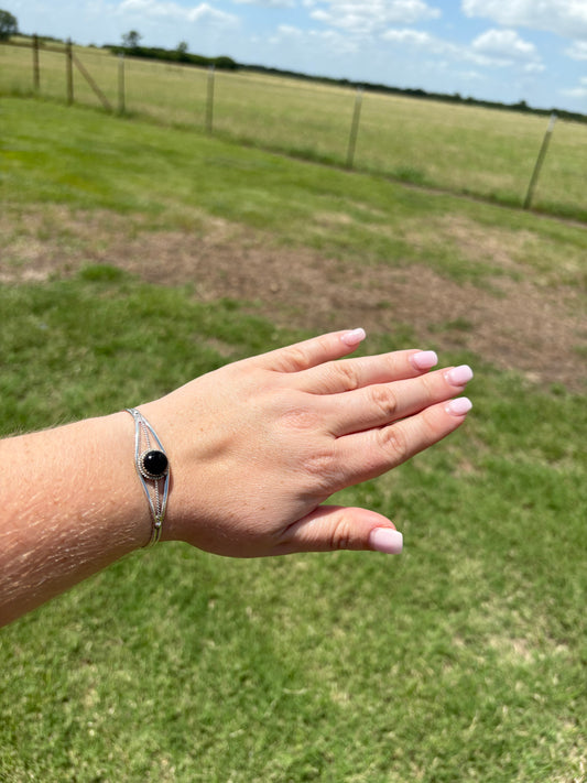 Black Onyx Single Stone Cuff