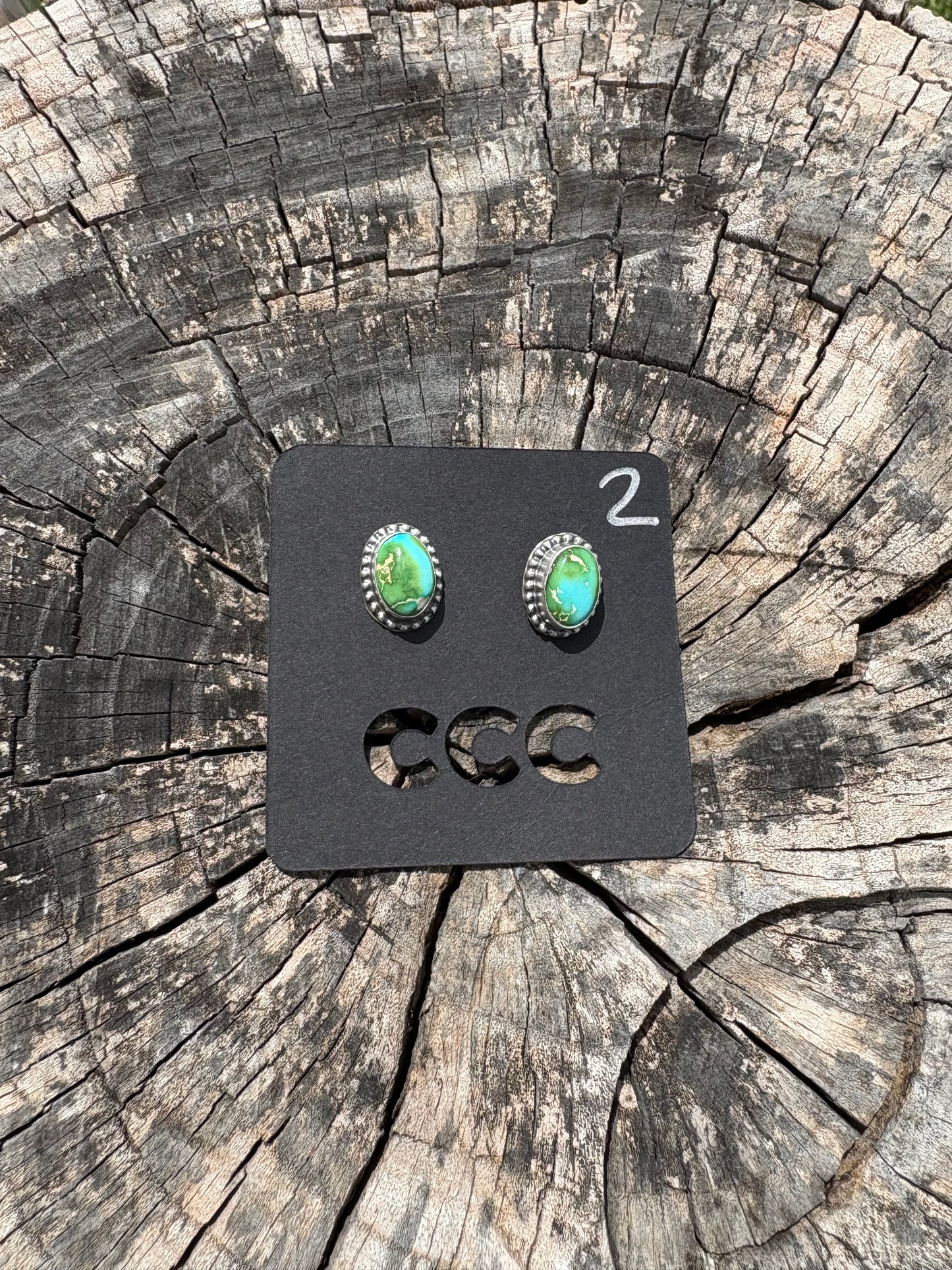 Sonoran Small Studs with Bead Border