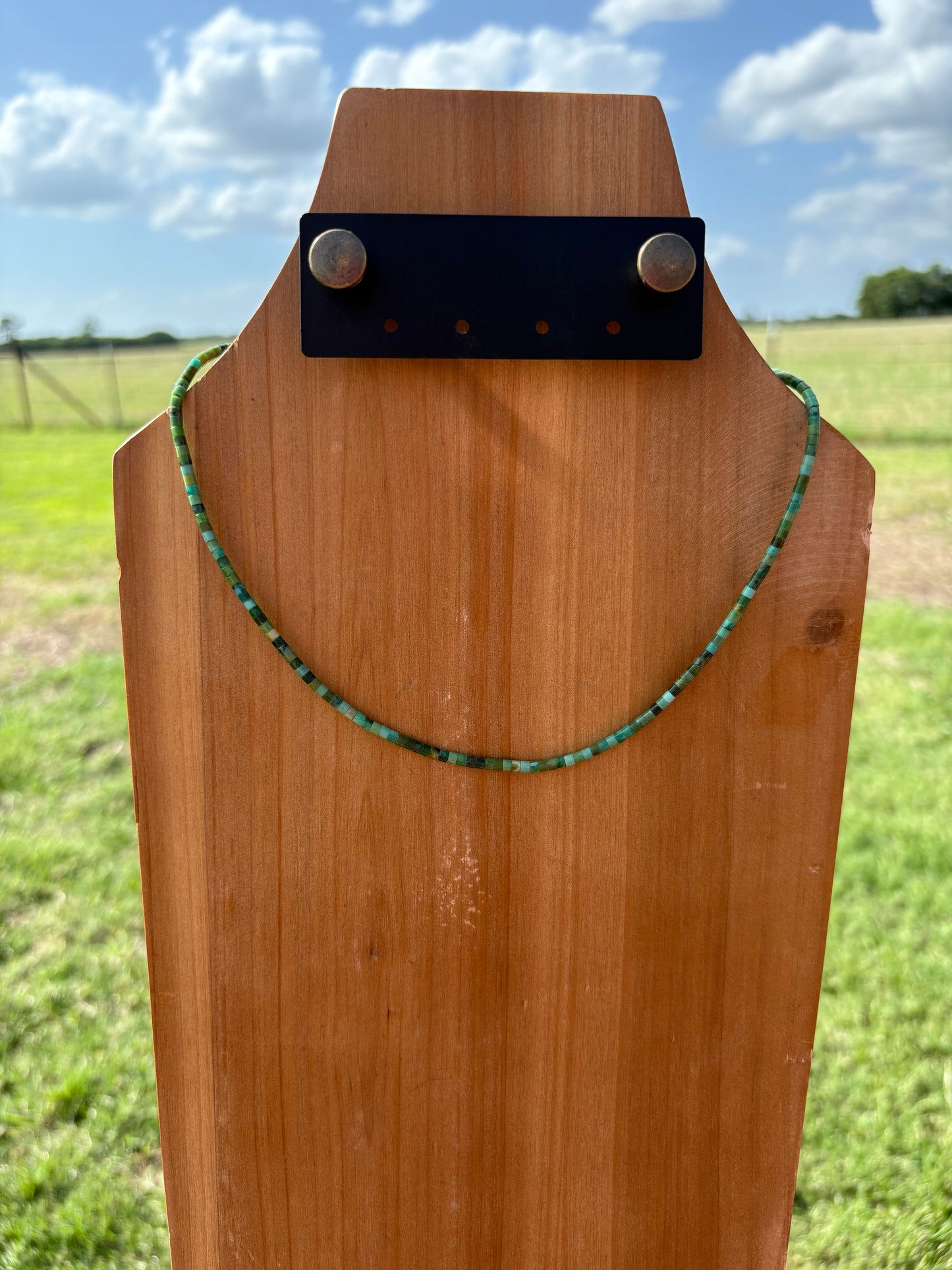 18" Green Kingman Turquoise Necklace