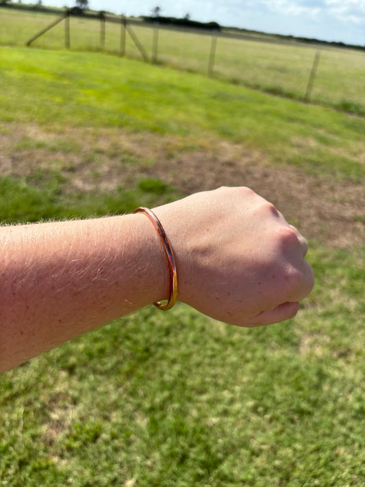 Copper Hammered Wire Men's Cuff