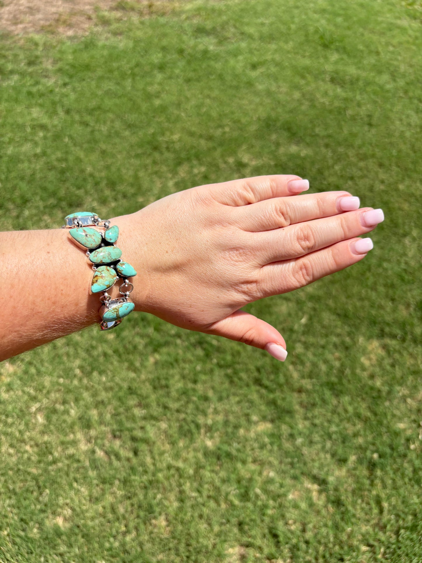 Kingman Turquoise Butterfly Toggle Clasp Bracelet