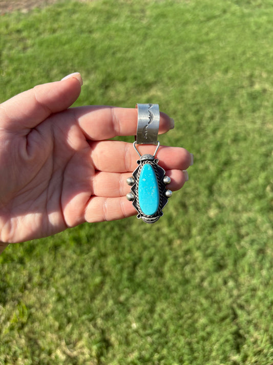 Turquoise Skinny Pendant with XL Bail