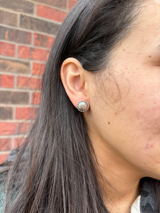 Sterling Small Circle Concho Studs