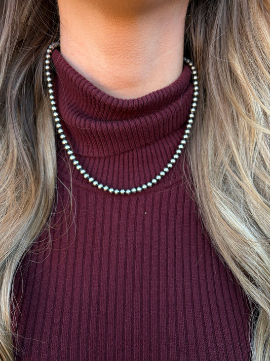 18" 4mm Sterling Silver Pearl Necklace