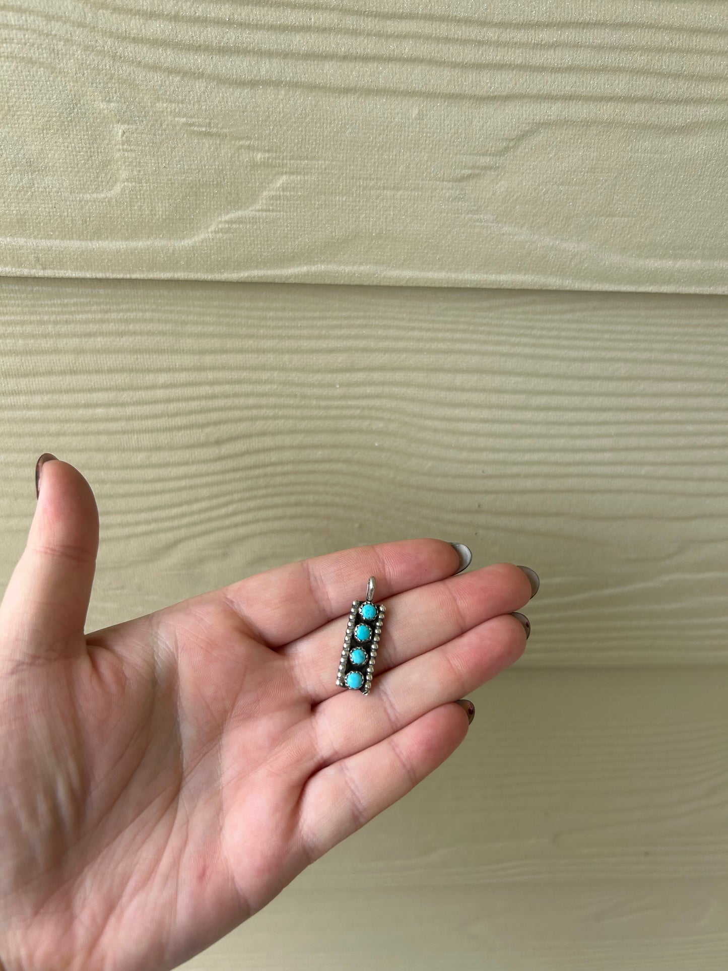 Turquoise 4-Stone Bar Pendant