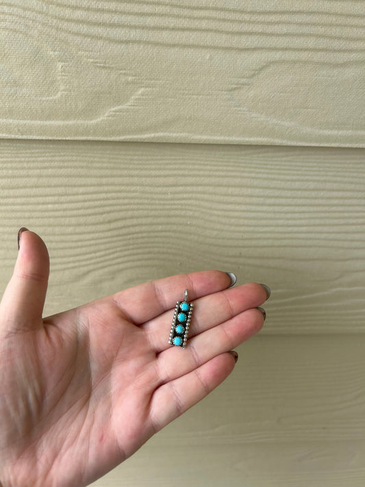 Turquoise 4-Stone Bar Pendant