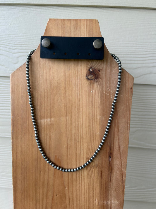 22" 5mm Sterling Silver Pearl Necklace