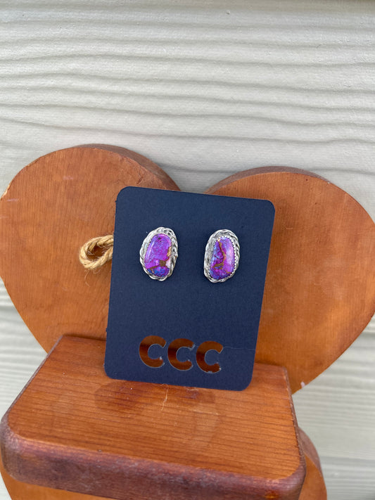 Purple Mojave Oblong Studs