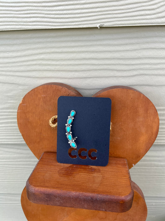 Turquoise 5-Stone LEFT Ear Crawler