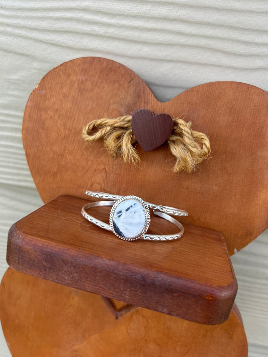 White Buffalo Circle Split Band Cuff