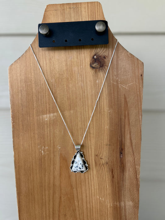 White Buffalo Triangle Pendant on Chain