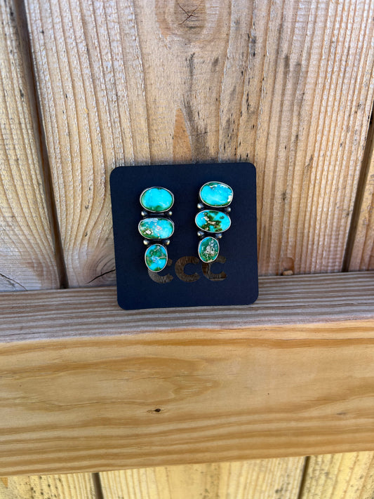 Sonoran 3-Stone Bar Earrings