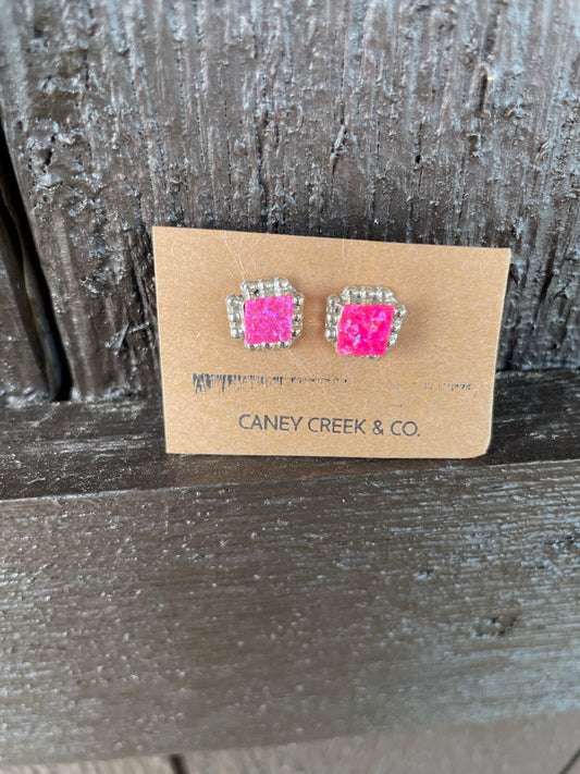 Pink Opal Diamond Studs - Extra Small