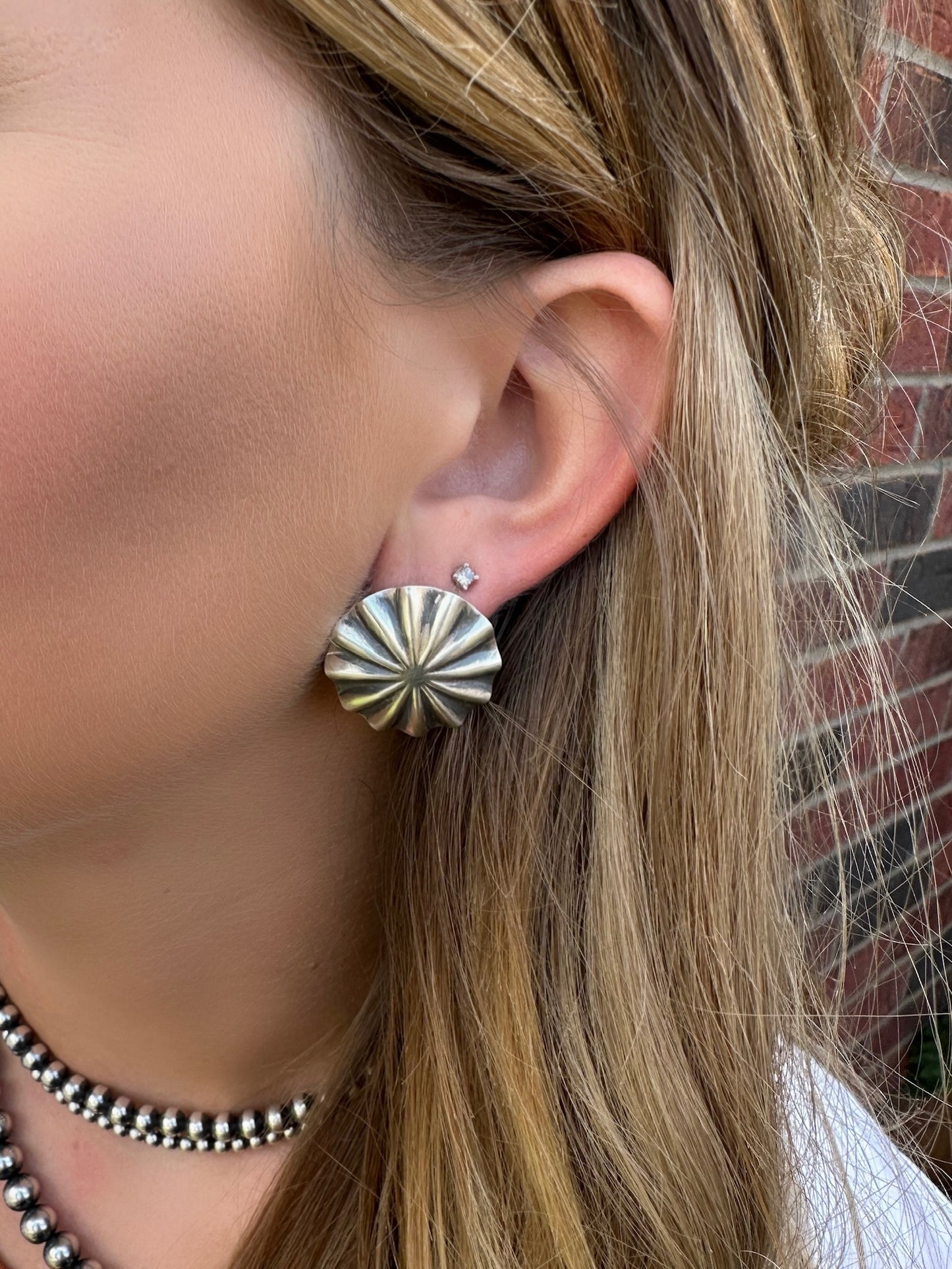 Sterling Flower Concho Studs
