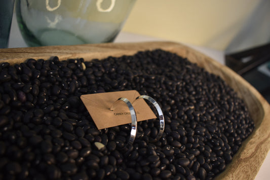 Smooth Sterling Point Hoops - Large