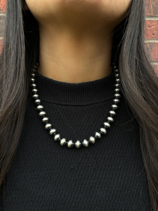 18" 10mm Sterling Silver Pearl Necklace