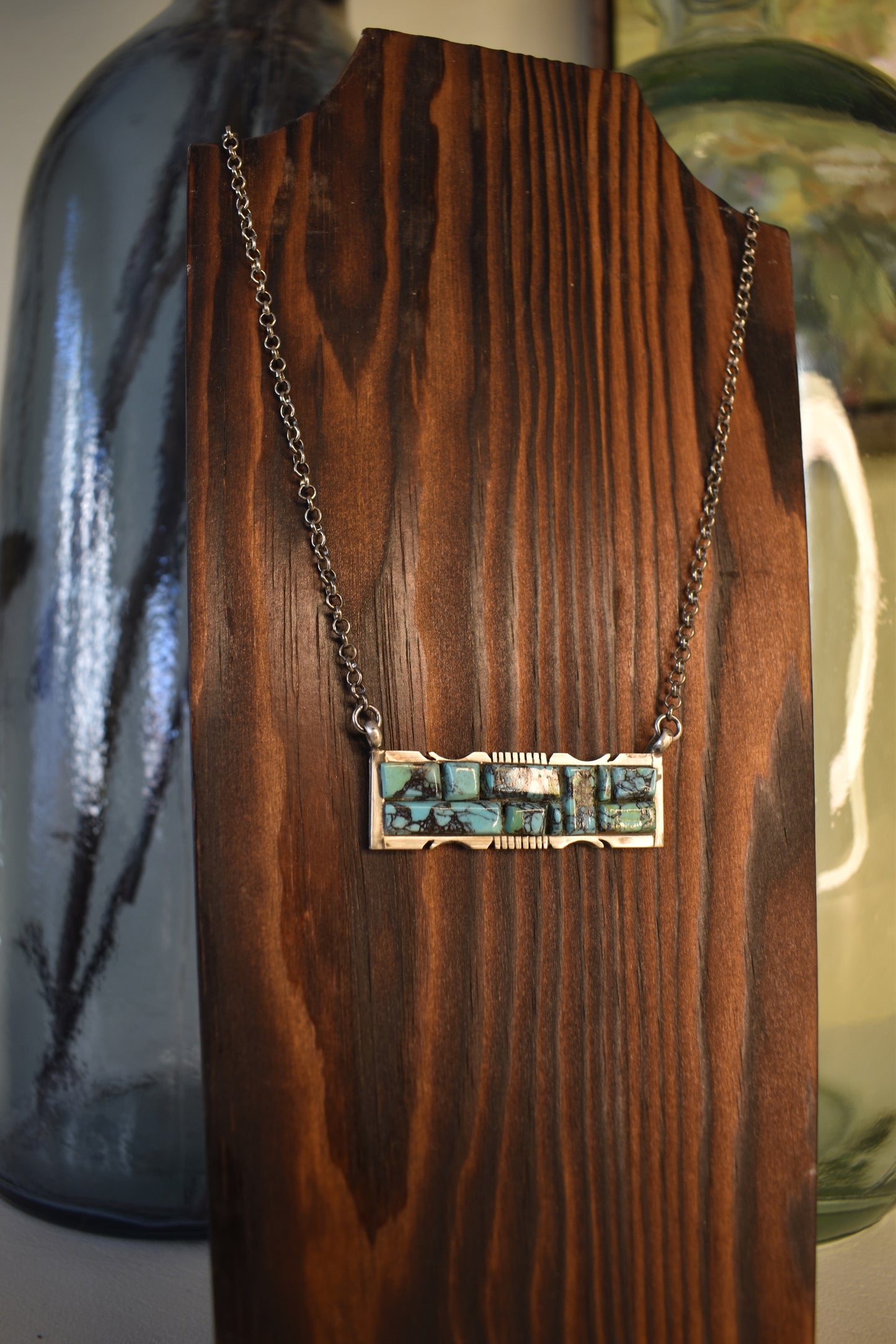 Turquoise Variated Bar Necklace