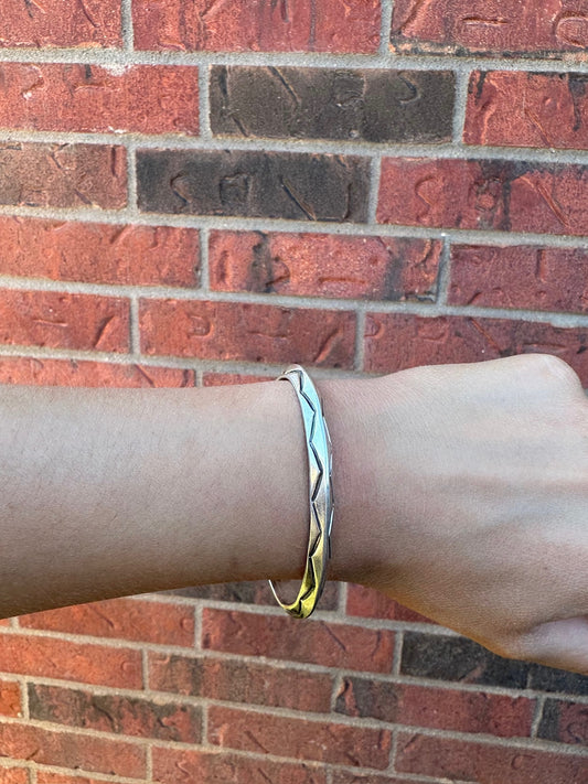 Sterling Stamped Point Cuff