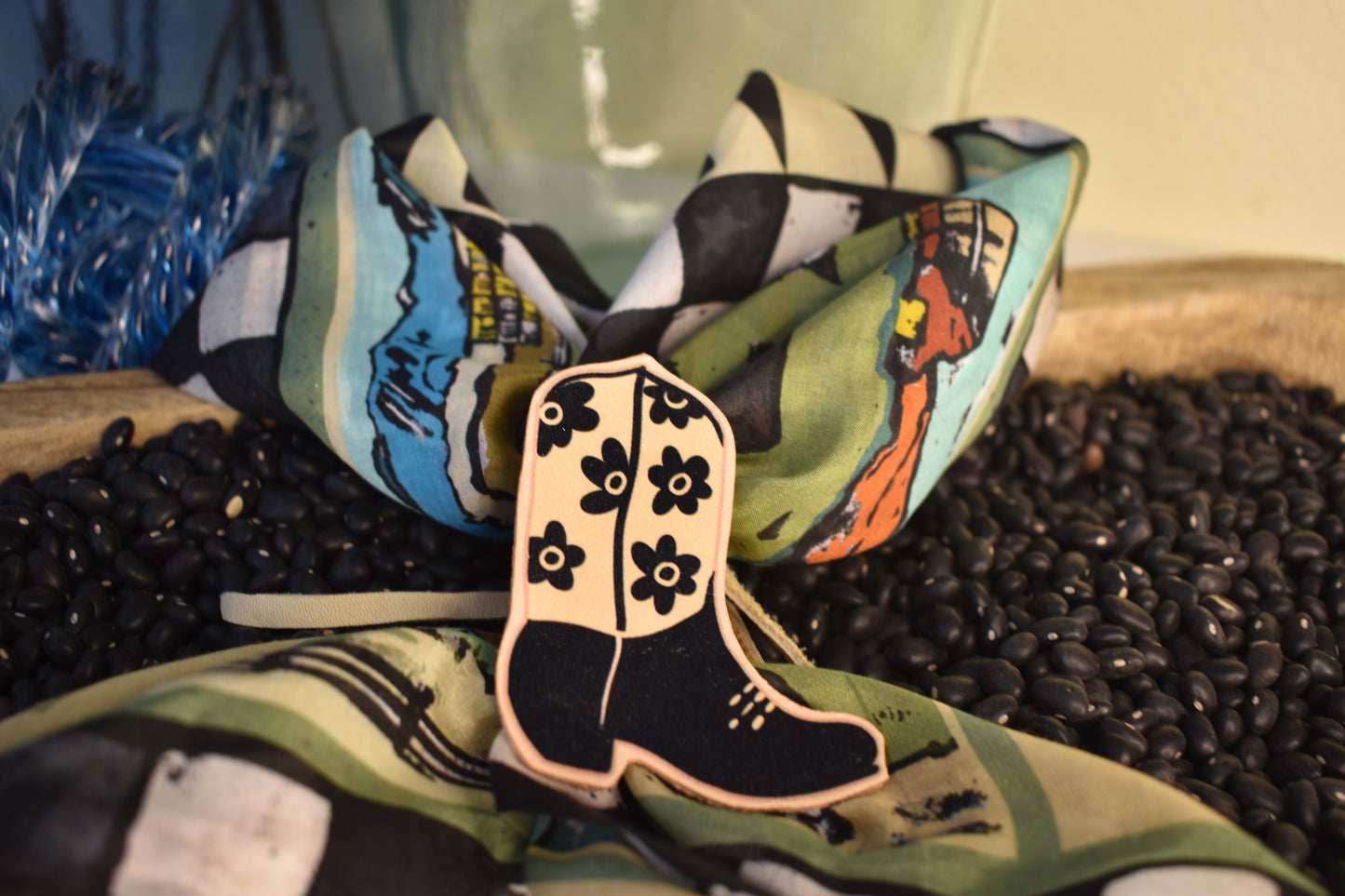 Black Boot Scarf Slide