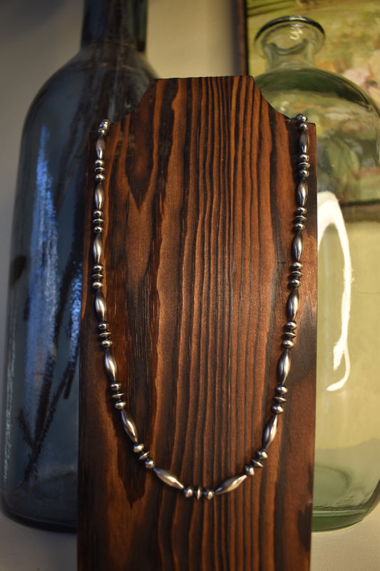 20" Torpedo Sterling Silver Pearl Necklace